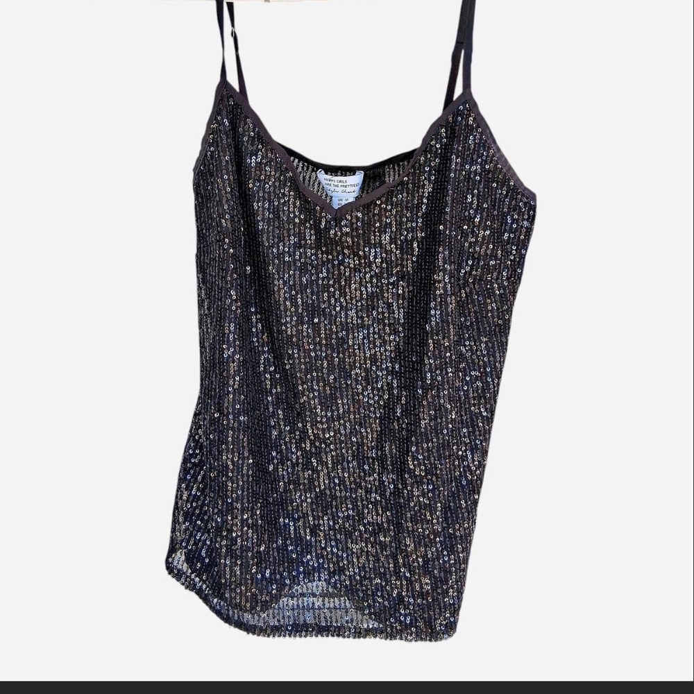 Sequin Black Camisole Top